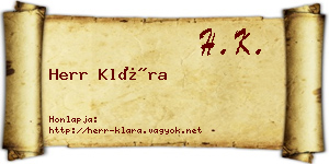 Herr Klára névjegykártya