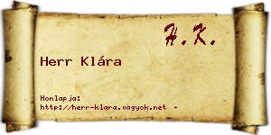Herr Klára névjegykártya